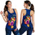 Tonga Polynesian Women's Racerback Tank - Floral With Seal Blue Blue - Polynesian Pride