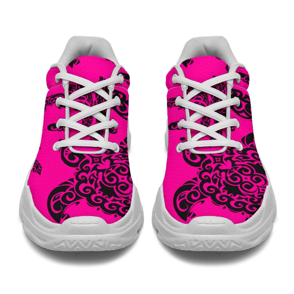 Polynesian Turtle Palm And Sea Pebbles Pink Chunky Sneakers - Polynesian Pride