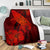 Hawaii Whale Swim Poly Red Premium Blanket - Polynesian Pride