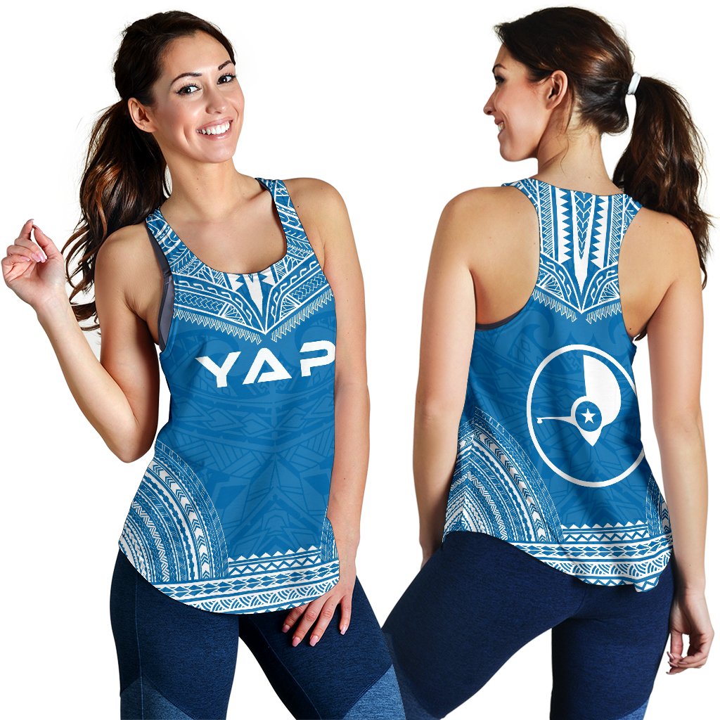 Yap Women's Racerback Tank - Polynesian Chief Flag Version - Polynesian Pride