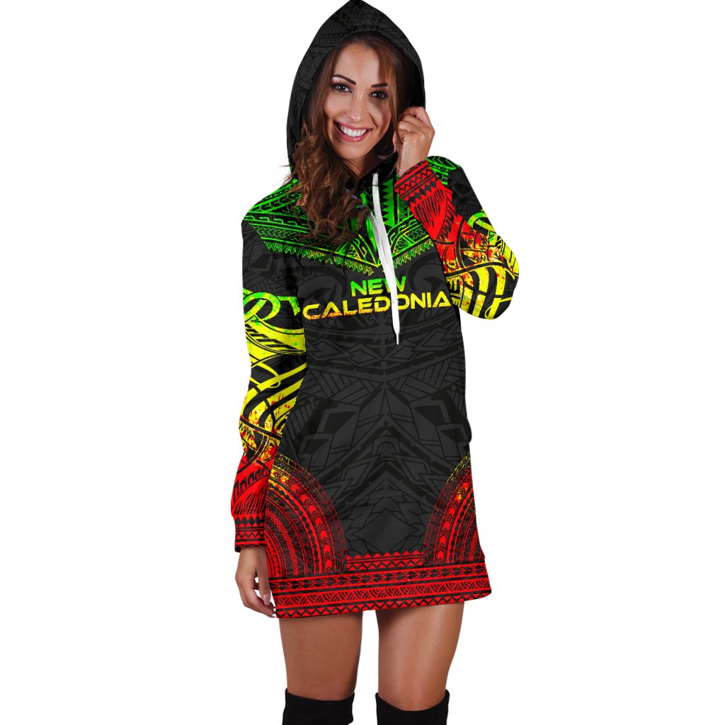 New Caledonia Women's Hoodie Dress - Polynesian Reggae Chief - Polynesian Pride