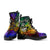 Guam Custom Personalised Leather Boots - Rainbow Polynesian Pattern - Polynesian Pride