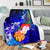 Custom Personalised Samoa Premium Blanket - Humpback Whale with Tropical Flowers (Blue) - Polynesian Pride