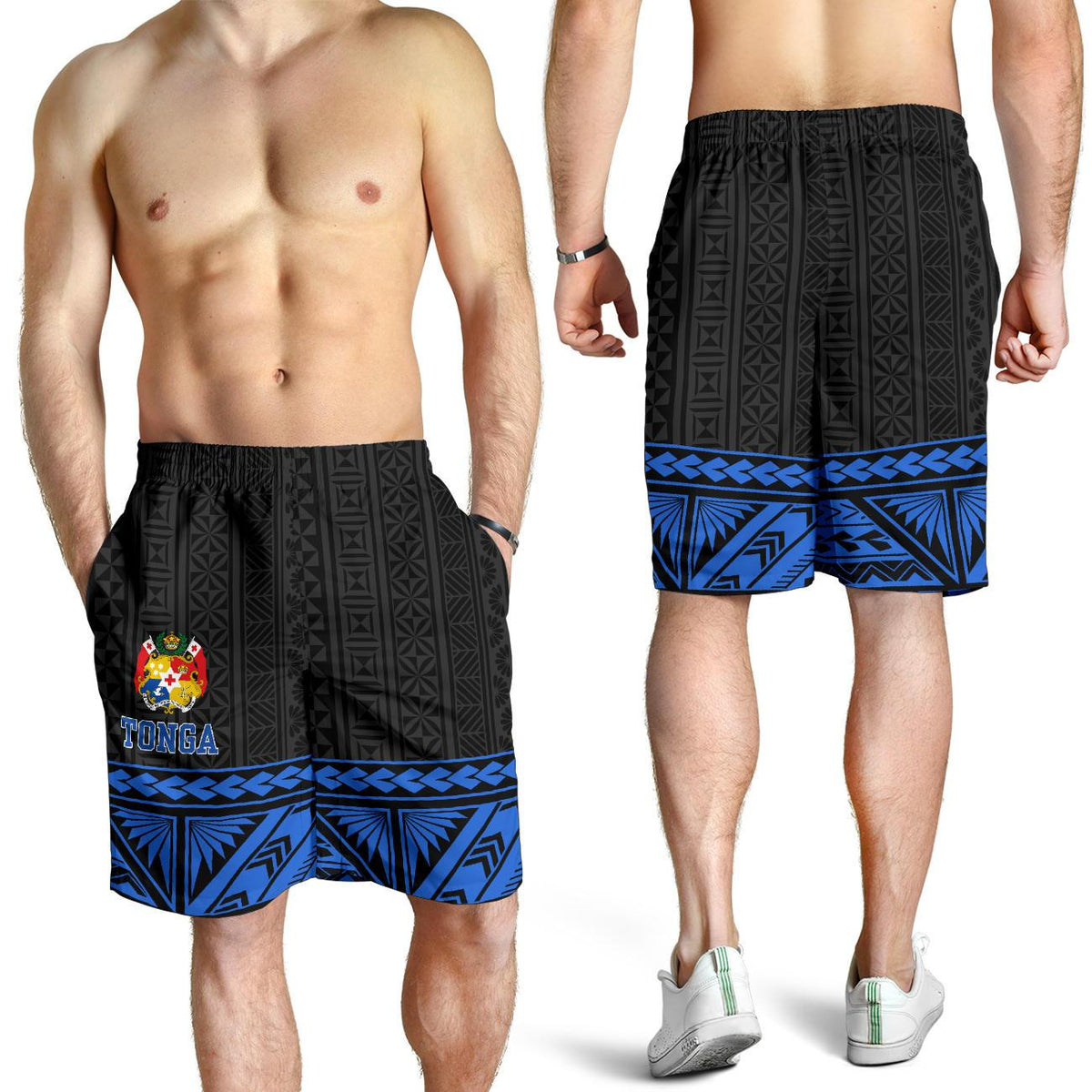 Tonga All Over Print Men's Short - Blue Polynesian - Polynesian Pride