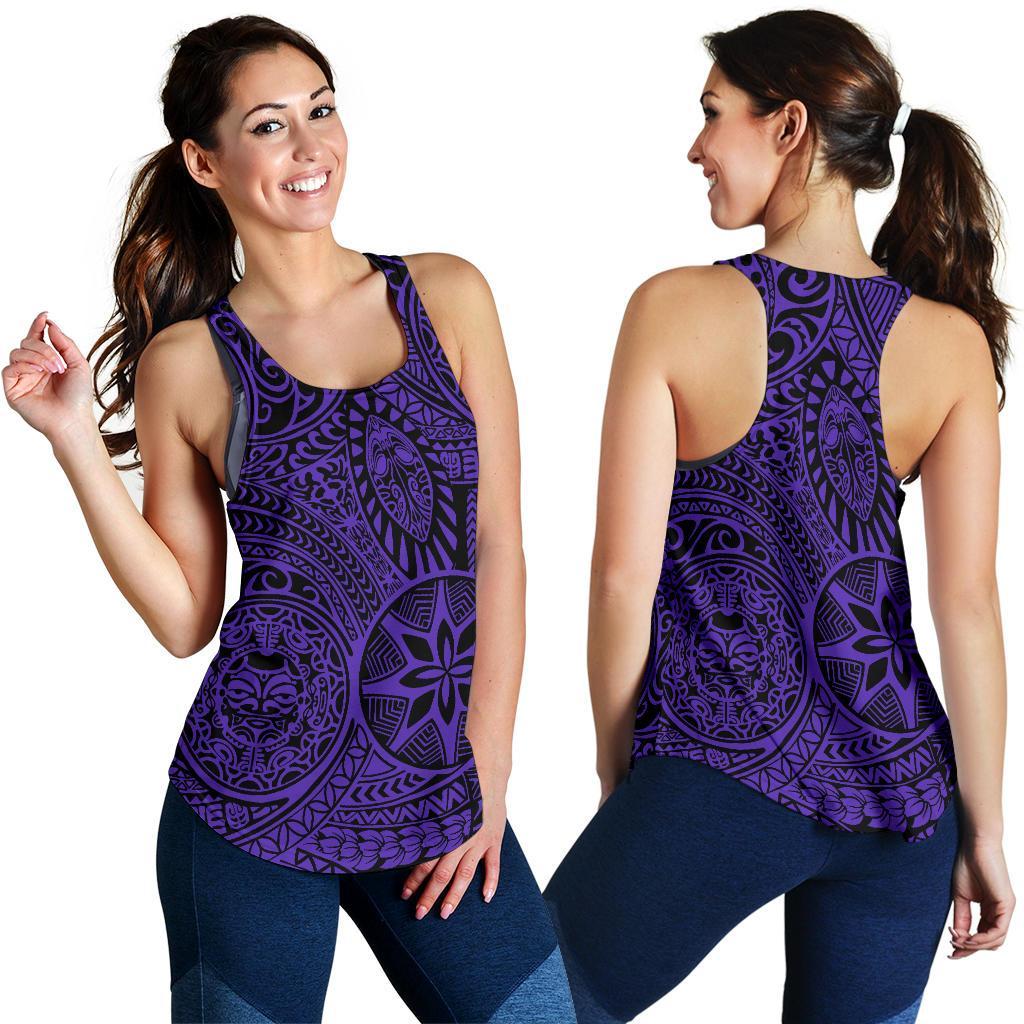 Polynesian Hawaiian Style Tribal Tattoo Violet Women's Racerback Tank Top - Polynesian Pride