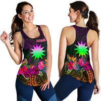 Nauru Personalised Women's Racerback Tank - Summer Hibiscus - Polynesian Pride