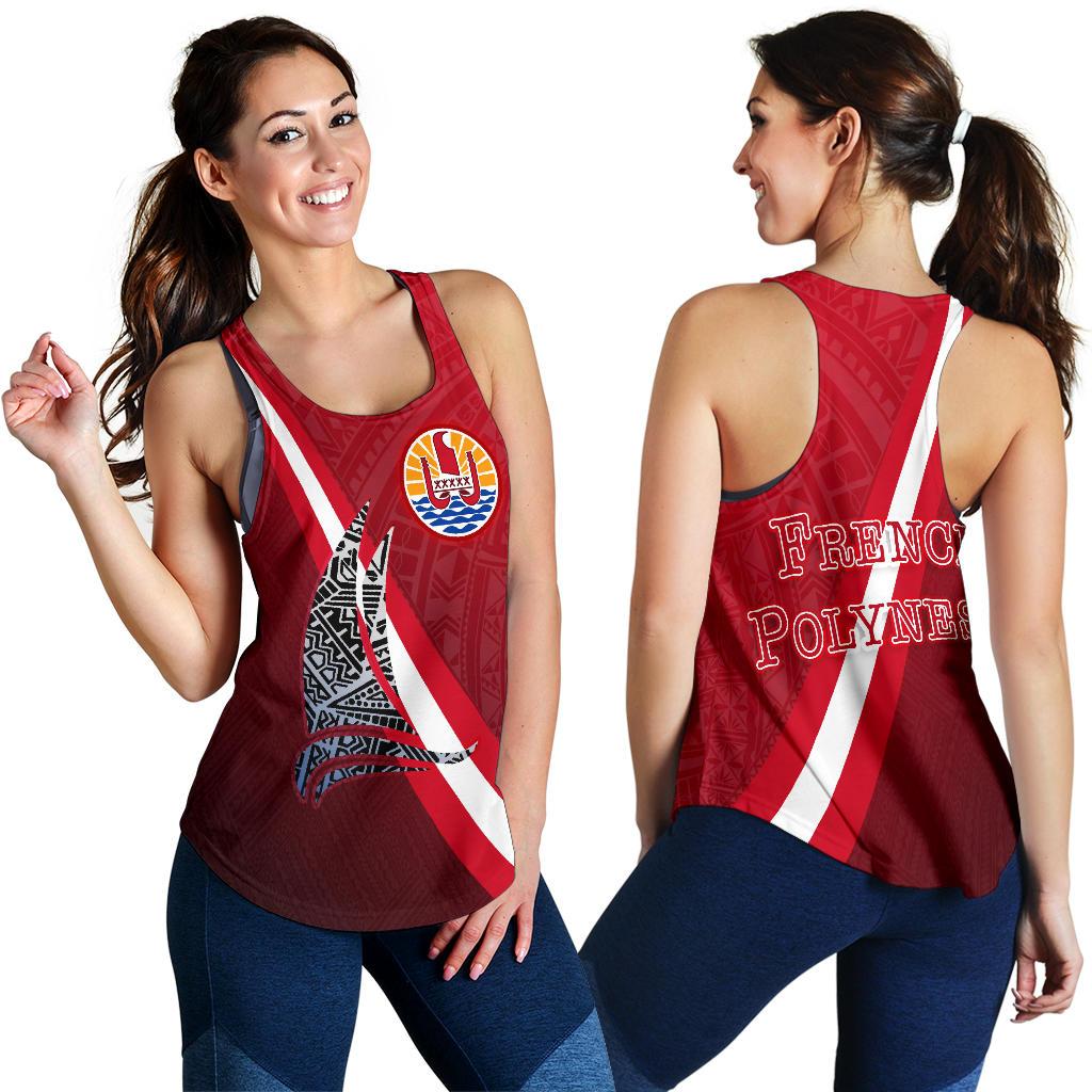 French Polynesia Women's Racerback Tank - Sailing Style Red - Polynesian Pride