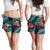 Polynesian Hawaii Women Shorts - Turquoise Plumeria - Polynesian Pride