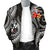 Tonga Polynesian Men Bomber Jacket - White Plumeria - Polynesian Pride