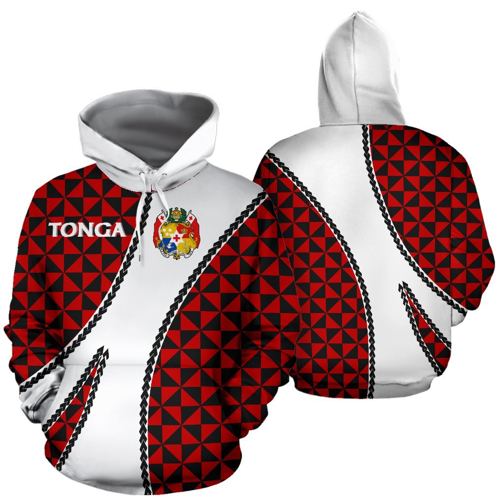 Tonga Polynesian Hoodie Tonga Coat of Arms Sports Style Unisex Black - Polynesian Pride