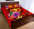 Hawaii Polynesian Custom Personalised Quilt Bed Set - Floral With Seal Red - Polynesian Pride