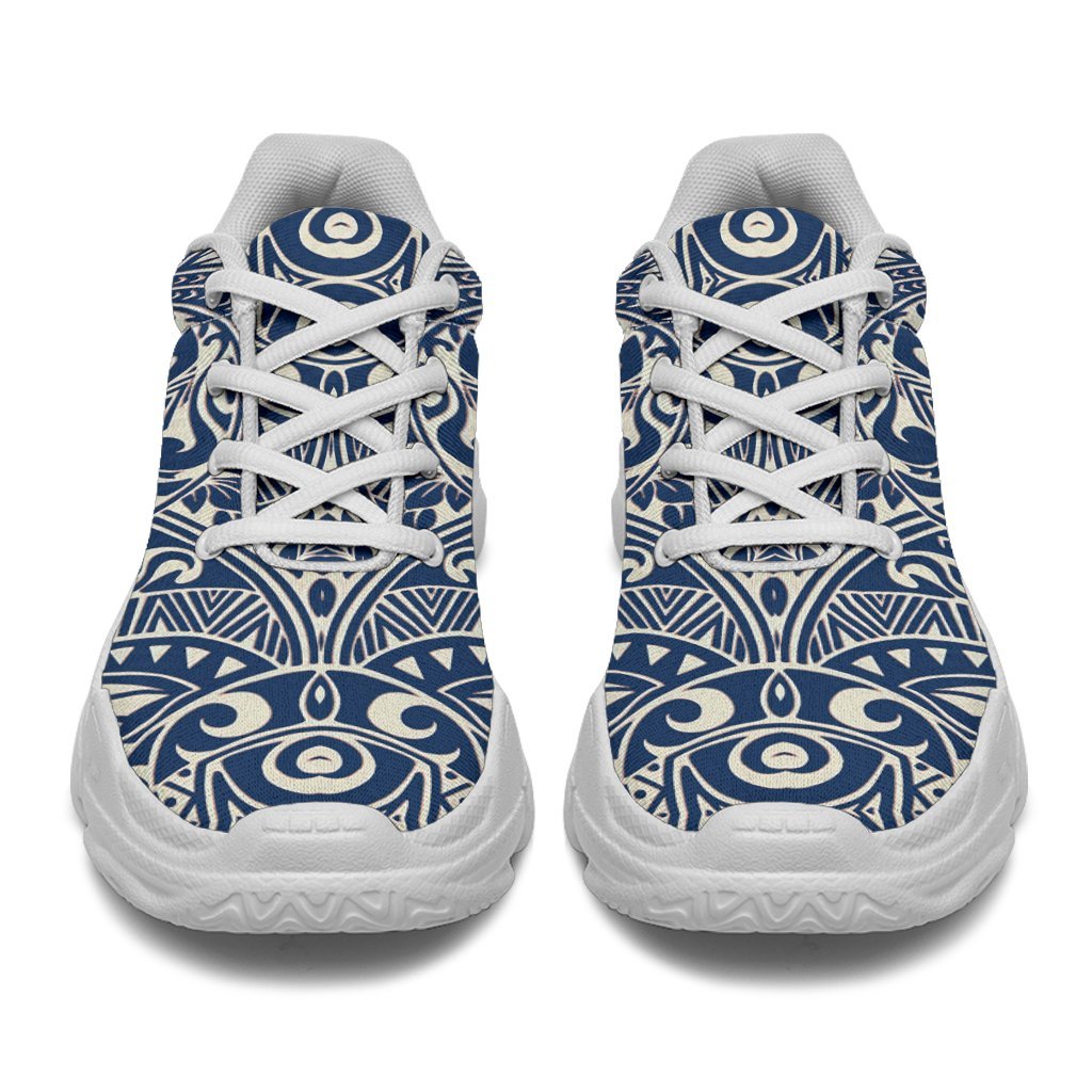 Polynesian Culture Blue White Chunky Sneakers - Polynesian Pride