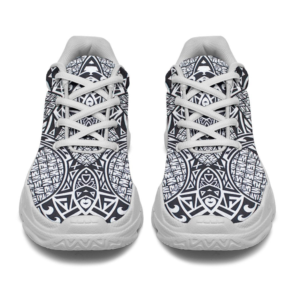 Polynesian Lauhala Mix White Chunky Sneakers - Polynesian Pride