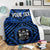 Fiji Personalised Premium Blanket - Fiji Seal With Polynesian Tattoo Style ( Blue) - Polynesian Pride