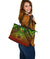 Polynesian American Samoa Large Leather Tote Bag - Reggae Vintage Polynesian Patterns - Polynesian Pride