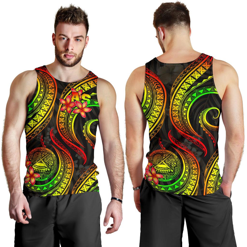 American Samoa Polynesian Men Tank Top - Reggae Plumeria REGGAE - Polynesian Pride