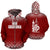 New Caledonia All Over Zip up Hoodie Fog Red Unisex Red - Polynesian Pride