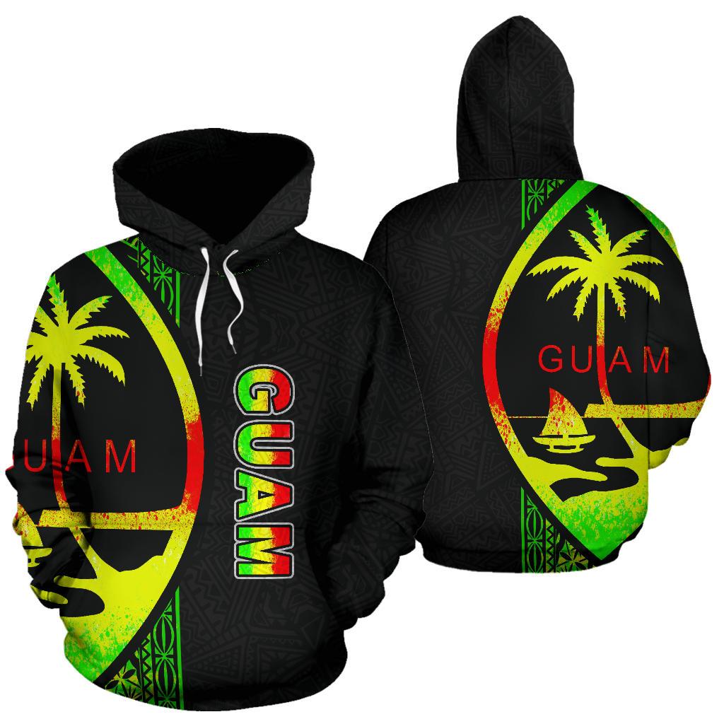 Guam Polynesian Hoodie Reggae Line Unisex Reggae - Polynesian Pride