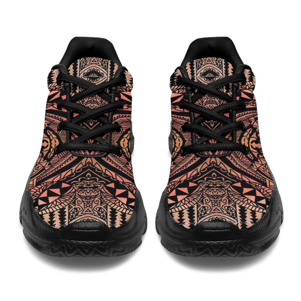 Polynesian Symmetry Brown Chunky Sneakers - Polynesian Pride