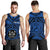 Fiji Personalised Men's Tank Top - Fiji Seal With Polynesian Tattoo Style ( Blue) - Polynesian Pride