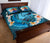 Tahiti Polynesian Quilt Bed Set - Blue Plumeria Animal Tattoo - Polynesian Pride