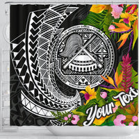 American Samoa Shower Curtains - Custom Personalised Seal Spiral Polynesian Patterns - Polynesian Pride
