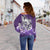 Maori Manaia The Blue Sea Off Shoulder Sweater, Purple - Polynesian Pride