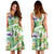 Hawaii Tropical Orange Orchids Strelitzia Monstera Midi Dress - Polynesian Pride