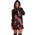 Kosrae Polynesian Hoodie Dress - Turtle With Blooming Hibiscus Red - Polynesian Pride