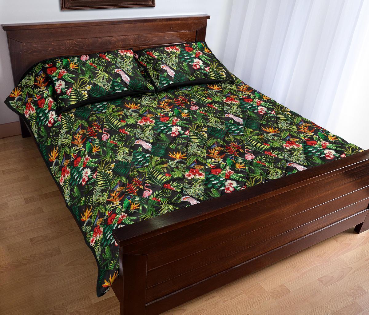 Hawaii Quilt Bed Set Tropical Flamingo Hibiscus AH - Polynesian Pride