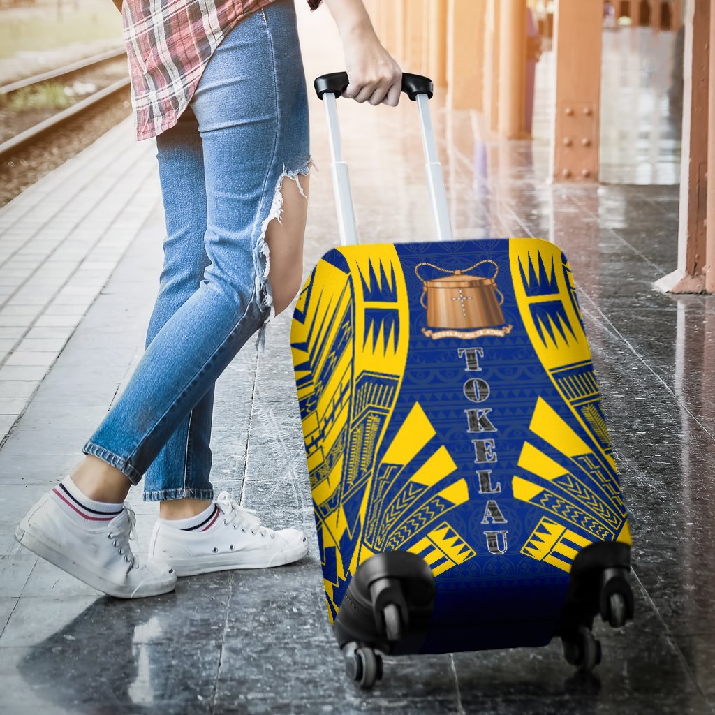 Tokelau Luggage Cover - Polynesian Tattoo Flag - Polynesian Pride