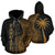 Vanuatu Polynesian Zip up Hoodie Coconut Tree Gold Unisex Gold - Polynesian Pride