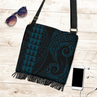 Hawaii Map Polynesian Crossbody Boho Handbag Blue Coral - Polynesian Pride