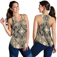 Polynesian Plumeria Mix Gray Women's Racerback Tank Top - Polynesian Pride