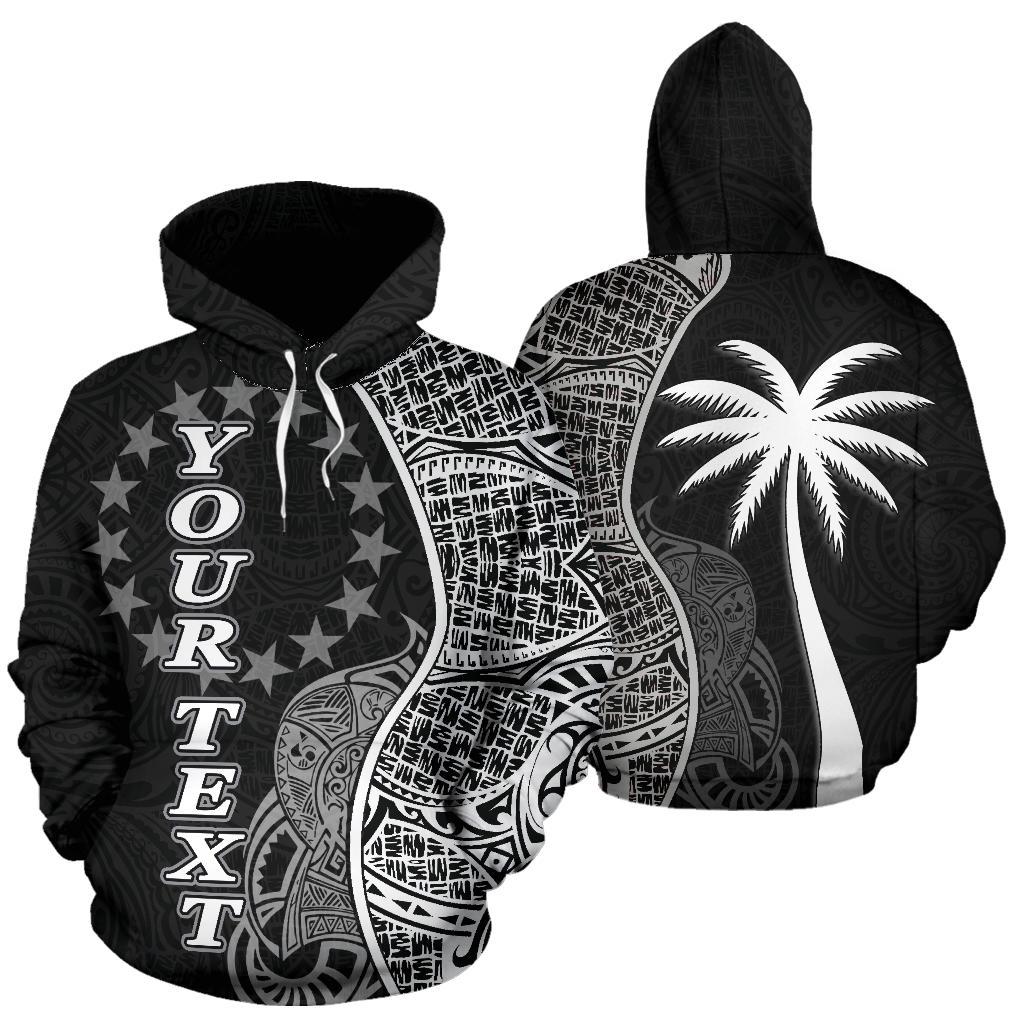 Cook Islands Polynesian Custom Hoodie Coconut Black Unisex Black - Polynesian Pride