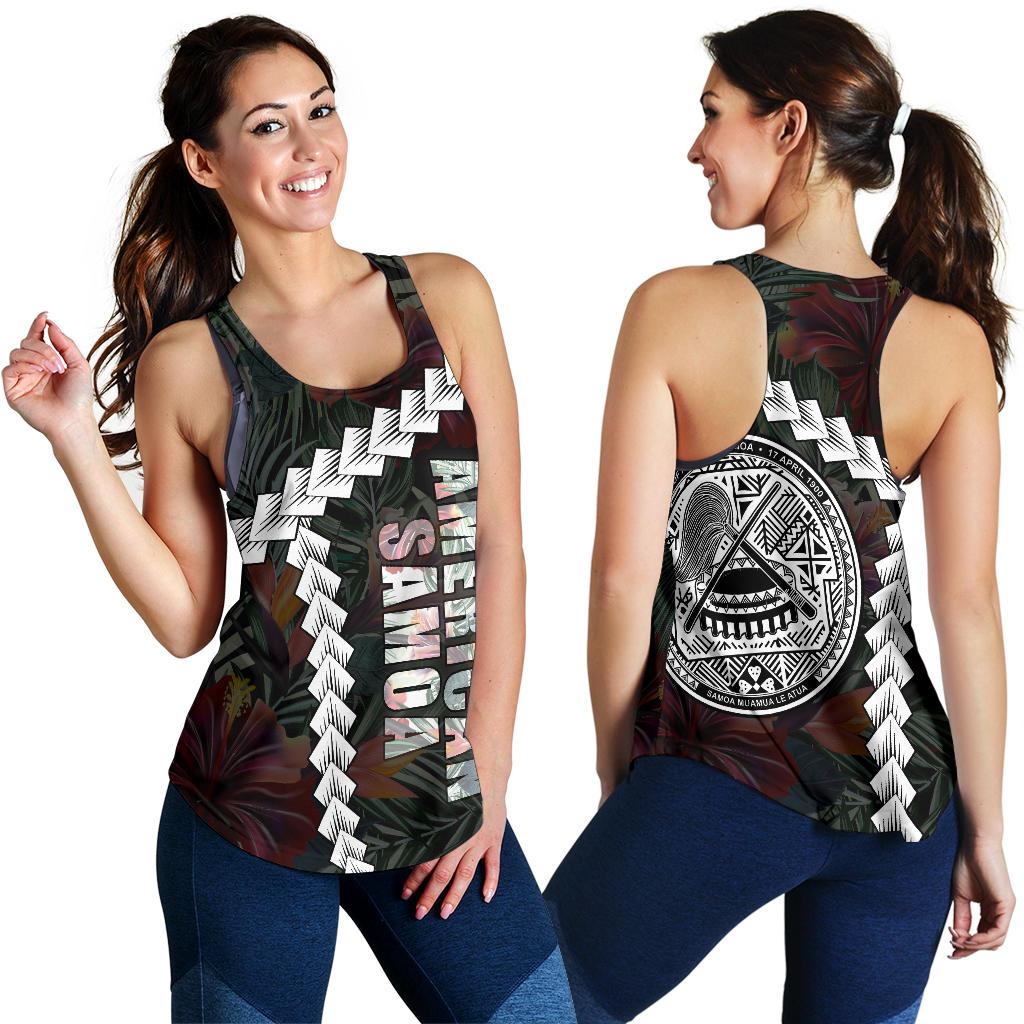 American Samoa Women Racerback Tank - Chain Polynesian BLACK - Polynesian Pride