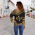 Kosrae Polynesian Chief Custom Personalised Women's Off Shoulder Sweater - Gold Version - Polynesian Pride