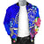 Tahiti Men's Bomber Jacket - Turtle Plumeria (Blue) - Polynesian Pride