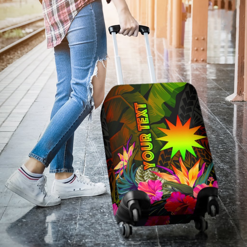 Nauru Polynesian Personalised Luggage Covers - Hibiscus and Banana Leaves - Polynesian Pride