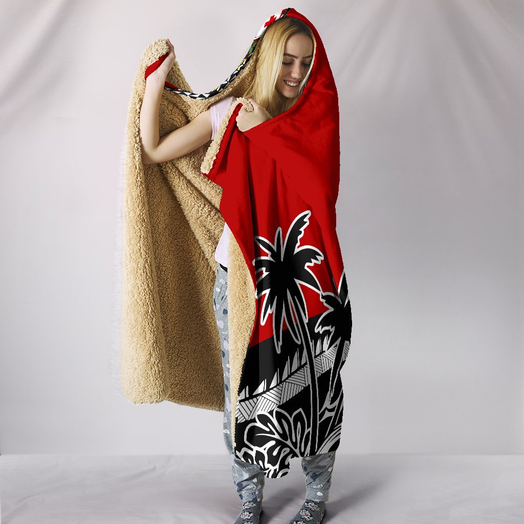 Tonga Hooded Blanket Polynesian Style Fall In The Wave - Polynesian Pride