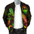 Guam Polynesian Men's Bomber Jacket - Turtle With Blooming Hibiscus Reggae - Polynesian Pride