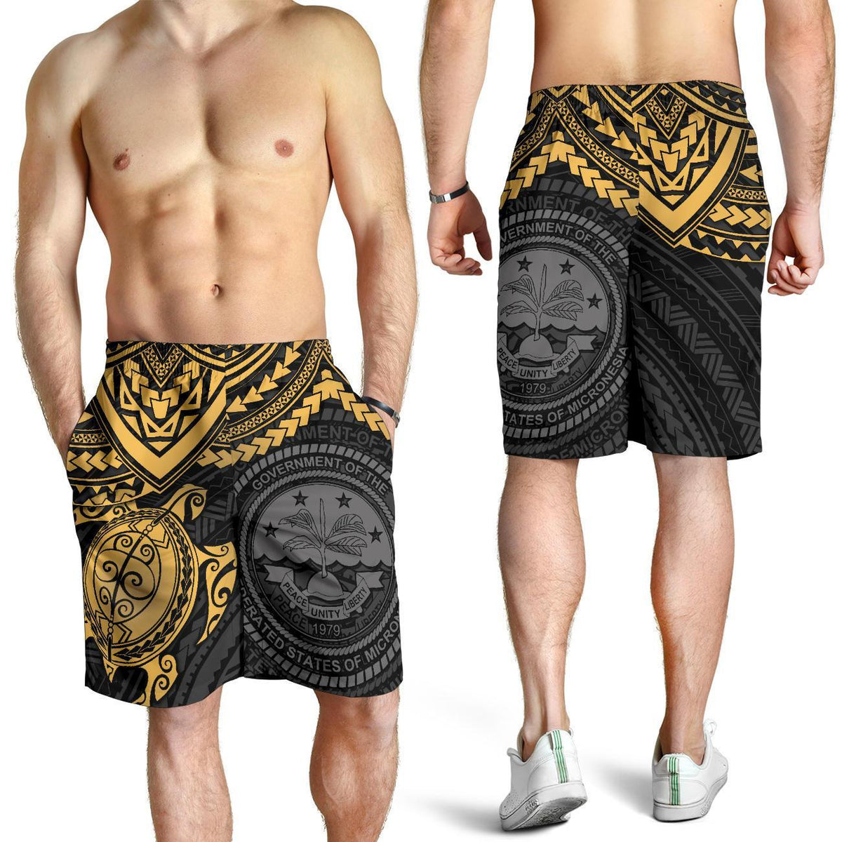 Federated States Of Micronesia Men's Shorts - Golden Turtle - Polynesian Pride