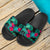 Hawaii Hibiscus Pattern Black Slide Sandals - Polynesian Pride