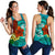 Tonga Women's Racerback Tank - Tropical Flowers Style Blue - Polynesian Pride