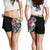 FSM Polynesian Women's Shorts - Summer Plumeria (Black) - Polynesian Pride