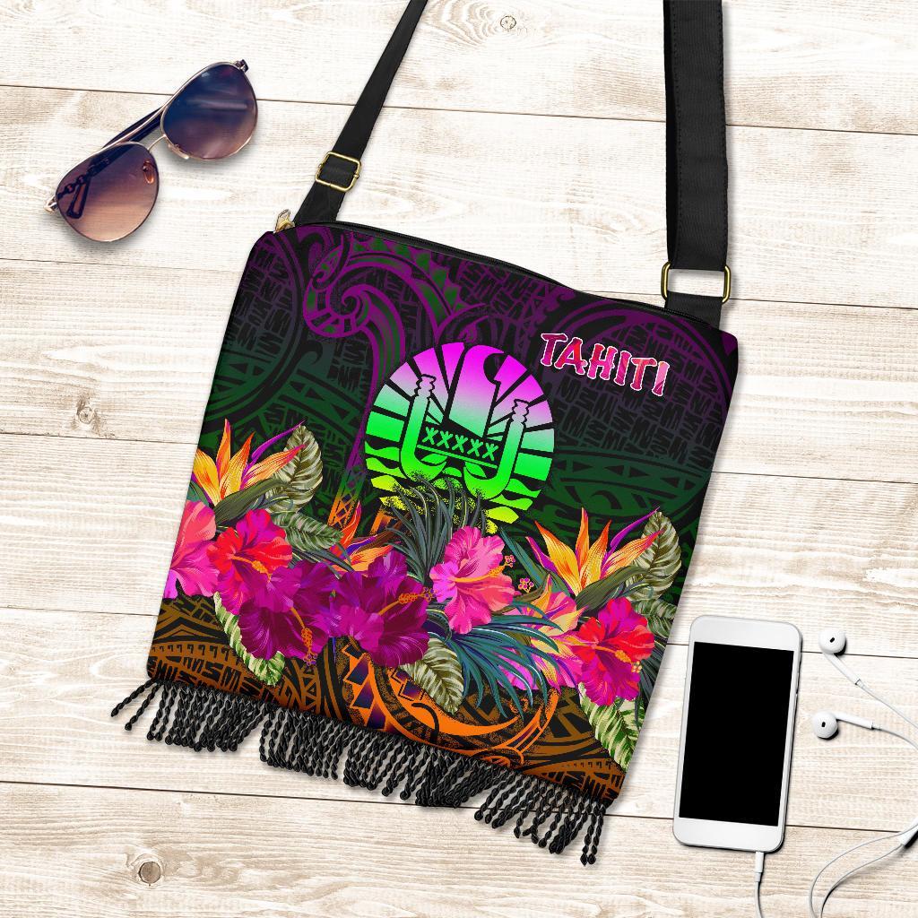 Tahiti Crossbody Boho Handbag - Summer Hibiscus One Style One Size Reggae - Polynesian Pride