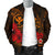 Polynesian Hawaii Kanaka Maoli Men's Bomber Jacket - Humpback Whale with Hibiscus (Golden) - Polynesian Pride