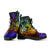 New Caledonia Custom Personalised Leather Boots - Rainbow Polynesian Pattern - Polynesian Pride