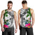 Chuuk Men's Tank Top White - Turtle Plumeria Banana Leaf - Polynesian Pride