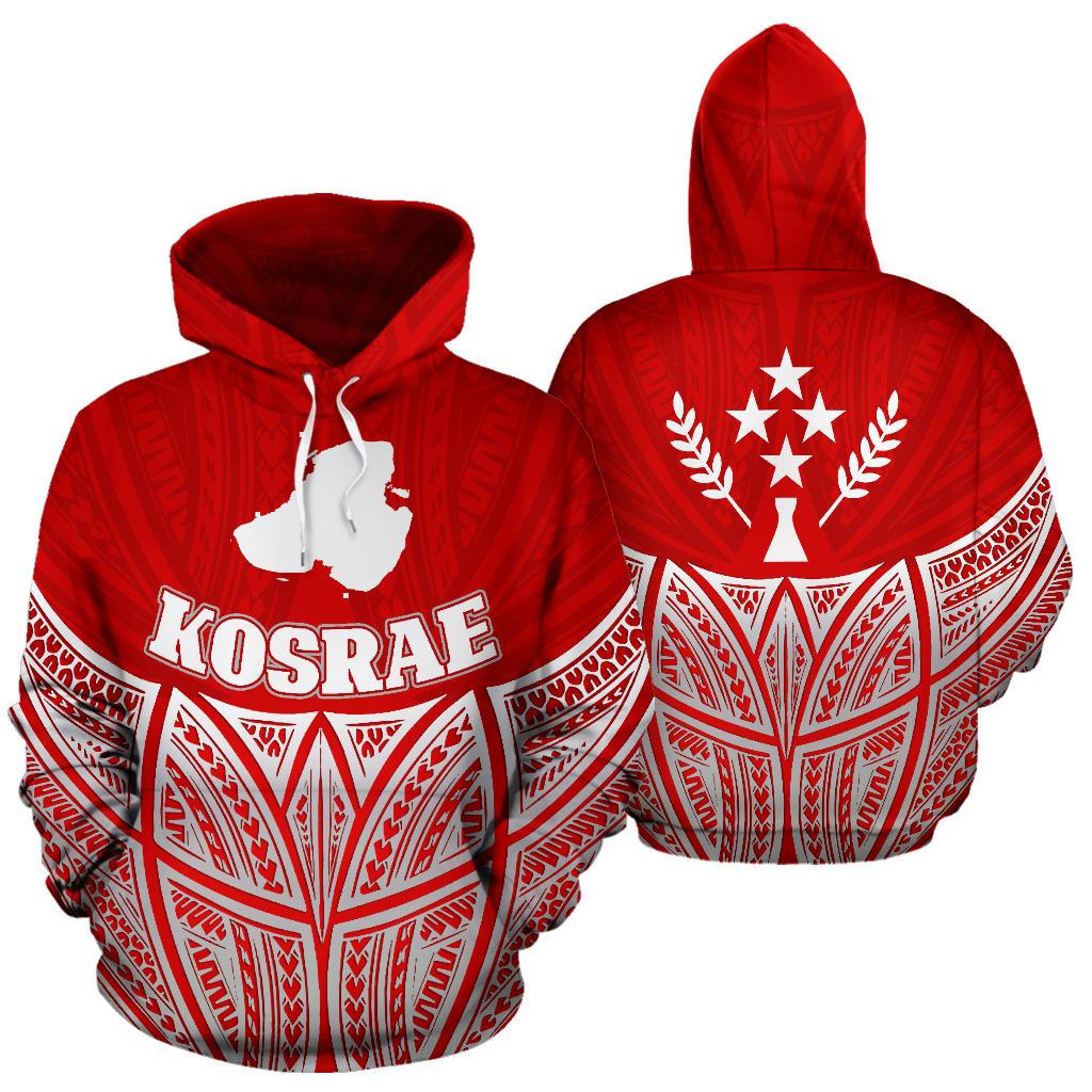 Kosrae Polynesian Hoodie Red Pride Map nd Seal Unisex Red - Polynesian Pride